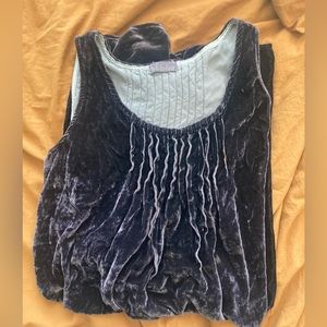 Vintage CP SHADES purple velvet pintuck sleeveless midi dress rayon silk blend